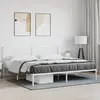 Image de vidaXL Cadre de lit métal sans matelas et tête de lit blanc 200x200 cm