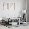 Image de vidaXL Cadre de lit métal sans matelas et pied de lit blanc 140x200 cm