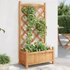 Image de vidaXL Jardinière avec treillis - Bois marron