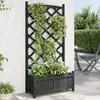 Image de vidaXL Jardinière avec treillis - Noir bois