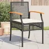 Image de vidaXL Chaises de jardin - Lot de 4 coussins noir et acacia
