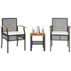 Image de VIDAXL Ensemble bistro 3 pcs noir résine tressée