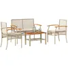Image de vidaXL Salon de jardin 4 pcs - Beige
