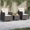 Image de vidaXL Ensemble de bistro 3 pcs - Noir