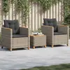 Image de vidaXL Ensemble bistro 3 pcs - Gris