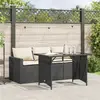 Image de vidaXL Ensemble à manger de jardin 2 pcs noir résine tressée