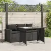 Image de vidaXL Ensemble à manger de jardin coussins 2pcs - Noir