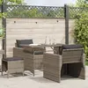 Image de vidaXL Salon de jardin 4 pcs avec coussins gris résine tressée