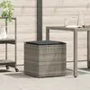Image de vidaXL Boîte à coussins avec stockage Gris 50 x 50 x 50 cm polyrotin