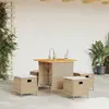 Image de vidaXL Ensemble à manger - Beige - Résine tressée - 5 pièces