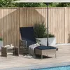 Image de vidaXL Transat Gris et bleu marine 200 x 55 x 92 cm polyrotin