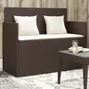 Image de VIDAXL Banc de jardin avec coussins marron résine tressée
