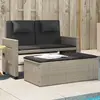 Image de vidaXL Banc inclinable jardin coussins gris