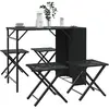 Image de vidaXL Ensemble à manger de jardin 5 pcs pliable noir