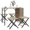 Image de vidaXL Ensemble à Manger de Jardin 5 pcs Pliable - Beige