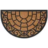 Image de vidaXL Tapis de porte demi-rond 45x75 cm - Noir et Marron