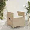 Image de VIDA Chaise inclinable de jardin avec coussins - Beige Résine tressée