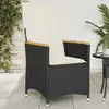 Image de vidaXL Chaise inclinable de jardin avec coussins - Noir