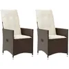 Image de vidaXL Chaises inclinables de jardin - Marron