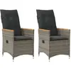 Image de vidaXL Chaises inclinables de jardin (2 pcs) - Coussins gris