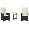 Image de vidaXL Ensemble de Bistro 3 pcs - Noir