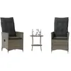 Image de Ensemble bistro jardin avec coussins VIDA XL - Gris