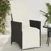 Image de vidaXL Chaise inclinable - Résine tressée - Noir