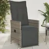 Image de vidaXL Chaise inclinable - Résine tressée - Gris