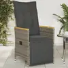 Image de vidaXL Chaise inclinable de jardin résine tressée gris