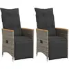 Image de vidaXL Chaises inclinables de jardin lot de 2 - Résine tressée