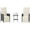 Image de VIDAXL Ensemble de bistro 3 pcs Noir