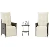 Image de vidaXL Ensemble de bistro 3 pcs résine tressée - Marron