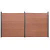 Image de vidaXL Ensemble de panneaux de clôture marron 353x186 cm WPC
