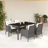 Image de vidaXL Ensemble à manger de jardin 5 pcs - Noir/Gris