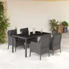 Image de vidaXL Ensemble à manger jardin 5pcs - Noir