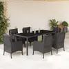 Image de VIDAXL Ensemble à manger de jardin 7 pcs - Noir