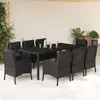 Image de vidaXL Ensemble à manger de jardin 9 pcs - Noir