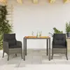 Image de vidaXL Ensemble à manger 3 pcs gris résine tressée