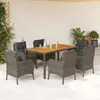 Image de VidaXL Ensemble à manger de jardin 7 pcs - Gris rotin