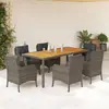 Image de vidaXL Ensemble à manger de jardin 7 pcs - Gris