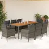Image de vidaXL Ensemble à manger 9 pcs - Gris
