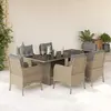 Image de VidaXL Ensemble 7pcs Beige - Résine Tressée