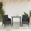 Image de Salon de Jardin VIDAXL Ensemble à Manger 3 pcs - Noir Résine Tressée