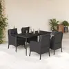 Image de vidaXL Ensemble à manger de jardin 5 pcs - Noir