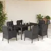 Image de Ensemble à manger de jardin vidaXL - 7pcs - Noir