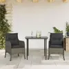 Image de vidaXL Ensemble à manger de jardin 3 pcs avec coussins