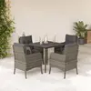 Image de VIDAXL Ensemble à manger 5 pcs Gris Rotin