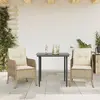 Image de vidaXL Ensemble à manger de jardin 3 pcs - Beige poly rotin