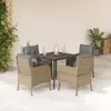 Image de vidaXL Ensemble à manger jardin 5 pcs - Beige