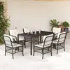 Image de vidaXL Ensemble à Manger de Jardin 7 pcs Noir Résine Tressée
